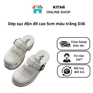 Dép nữ sục, dép rọ đế bánh mì 5cm chống trơn, chất Eva nhẹ, size 36-39 màu đen, trắng, trà sữa D36