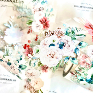 𝓑𝓾𝓵𝓵𝓮𝓽𝓳𝓸𝓾𝓻𝓷𝓪𝓵𝟏𝟏𝟓 ✿ Băng dính dạng PET hình hoa ánh đỏ sắc xanh tươi sáng rực rỡ trang trí sổ tay