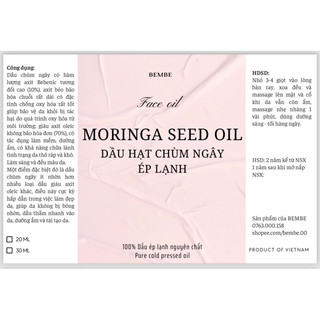 Dầu hạt Chùm ngây ép lạnh 20ml
