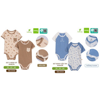 Bodysuit cộc tay/dài tay Lullaby chất sợi tre cao cấp mềm mịn thoáng mát cộc tay cho bé trai bé gái NB/6-9m