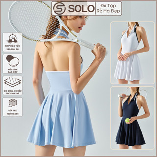 Váy Tennis Golf Pickle Ball Thể Thao Có Đệm Sát Nách Cổ Chữ V Mùa Hè Thoáng Mát Solo Sportswear 5210