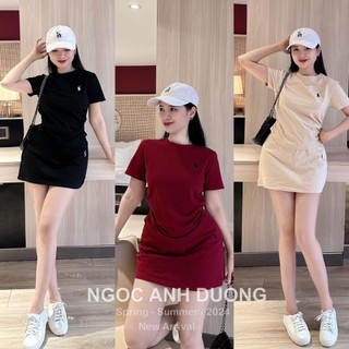 Sét áo thun rúm eo thêu ngựa kèm chân váy chữ A siêu hot có ảnh thật