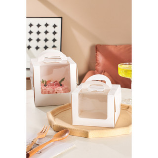 Hộp đựng Cupcake 1 ô có quay xách trắng, có cửa sổ