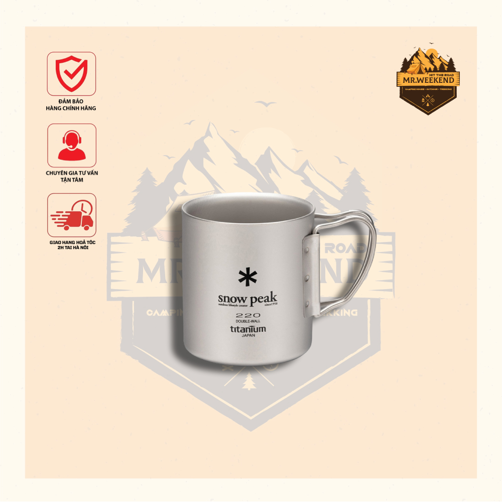 Ly Snowpeak Titanium Double Wall Cup 220ml MG-051FHR - Chính Hãng