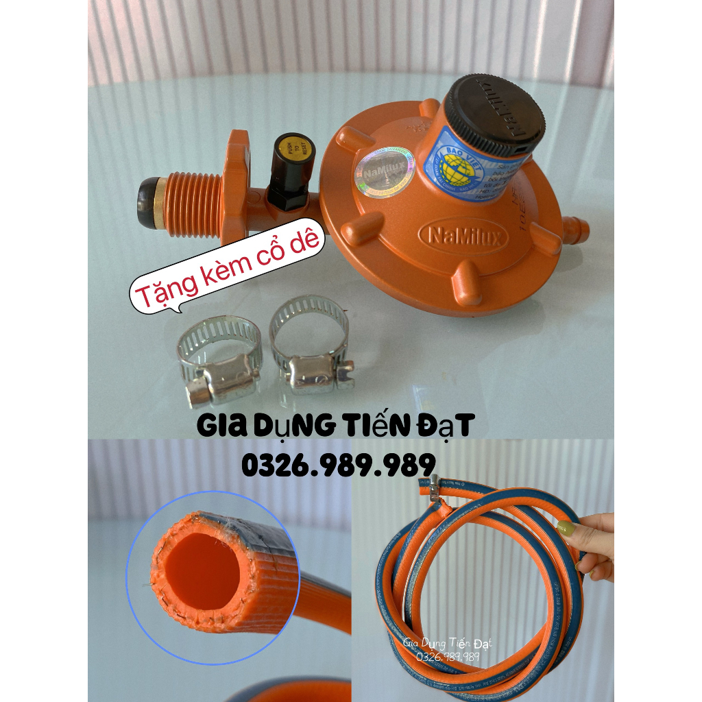 Van gas Namilux ngắt ga tự động + Dây dẫn gas + cổ dê - Bảo hành 1 đổi 1