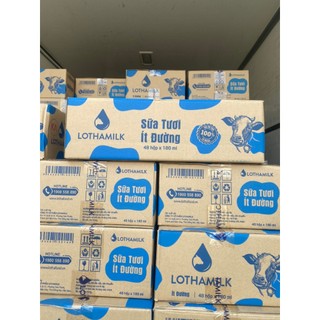 Thùng 48 hộp sữa tươi Long Thành ít đường180ml