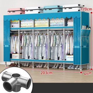 Tủ quần áo vải Tủ Vải khung thép treo quần áo kệ Đựng Quần Áo Tủ Khung Thép chốt thép Metal Khổ 210cm Cỡ Lớn