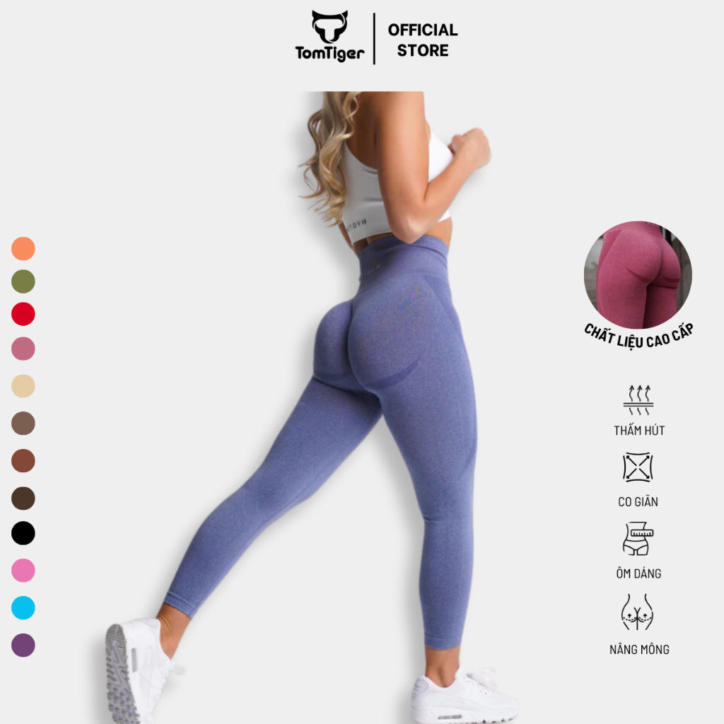 Quần Legging NVGTN TomTiger Quần Tập Gym Chun Mông Nữ