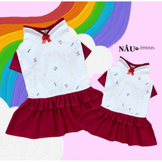 Đầm xếp ly cho chó mèo