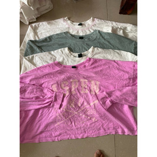 áo phông croptop dáng rộng, tay bo, lỗi dơ nhỏ(24.3)