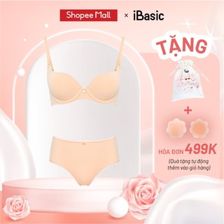 Set áo ngực có gọng mút mỏng trơn cup t-shirt ibasic braw146 và quần panw146