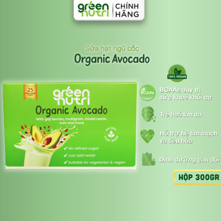 Sữa hạt ngũ cốc vị bơ - organic avocado green nutri chứa bcaas duy trì sức khỏe khối cơ - hộp 300gr