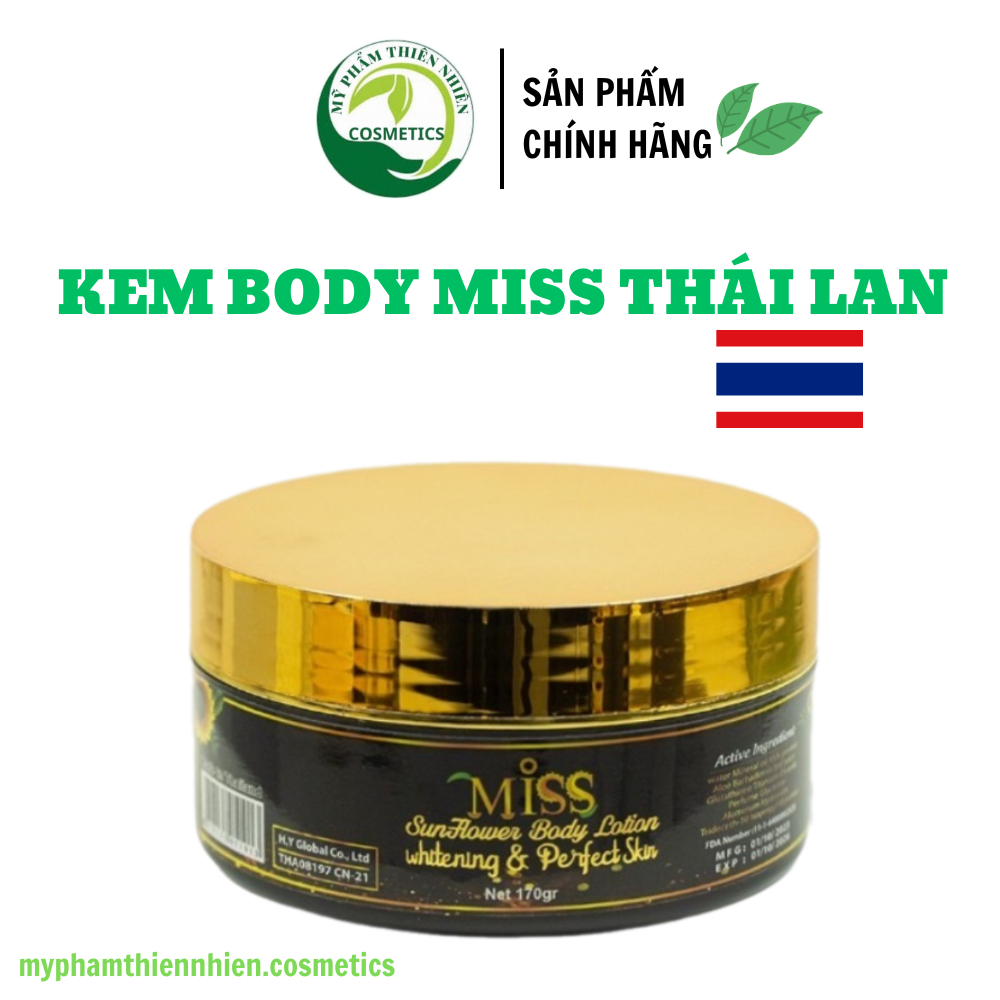 Kem Body Miss kích trắng da sáng mịn chính hãng Thái lan 170g