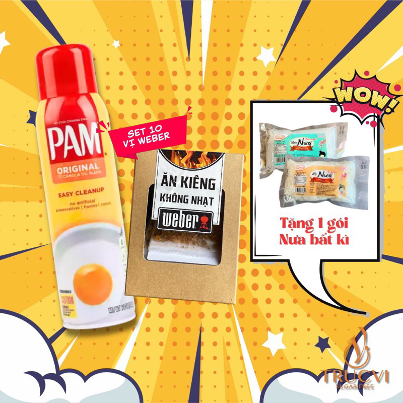 [COMBO] Dầu Hoa Cải PAM và Gia Vị Ướp WEBER 0Calo