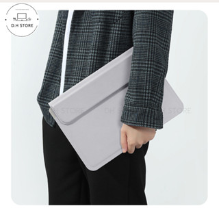 Túi đựng Laptop Macbook Air/Pro 13/ 14/15.4 inch Màu Xám tích hợp Giá Đỡ cao 5cm  và Lót Chuột