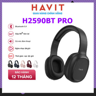  Tai Nghe Chụp Tai Không Dây HAVIT H2590BT Pro Bluetooth 5.1 nghe nhạc 4H  Nâng cấp của Havit i62  - Chính Hãng 