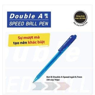 Bút bi êm double a speed ball mực xanh nét 0.7mm.
