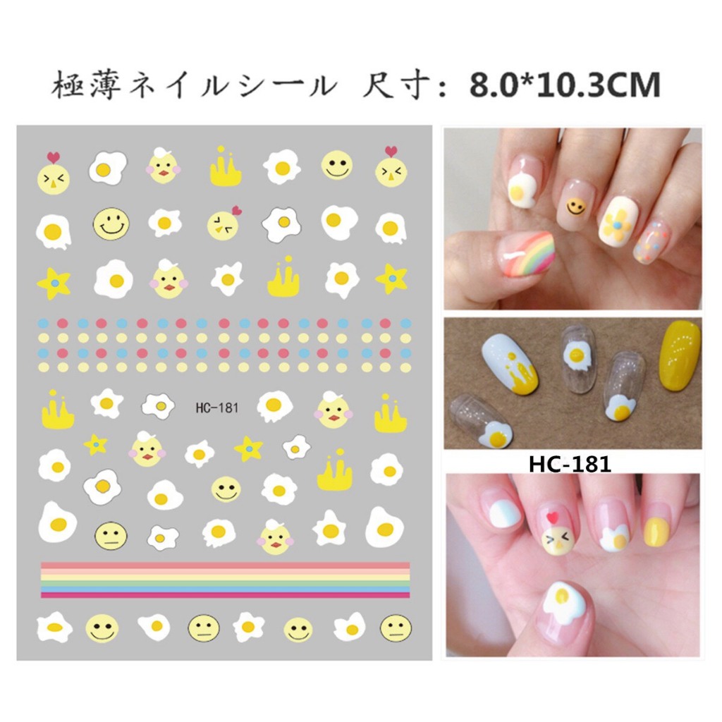 STICKER DÁN MÓNG HÌNH TRỨNG RÁN