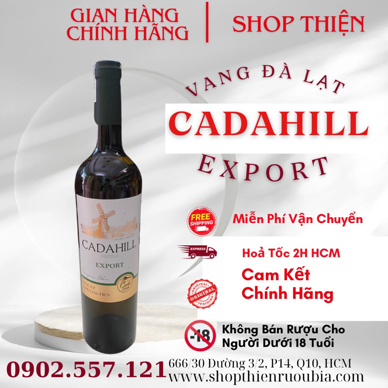 Vang Đà Lạt CADAHILL Export Trắng 13% 750ml