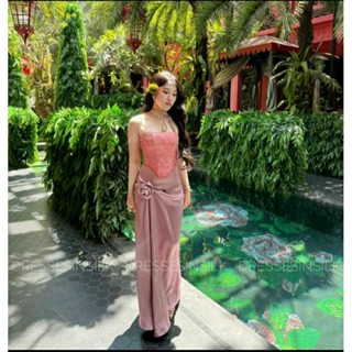 set lụa áo và chân váy lẻ la-rose