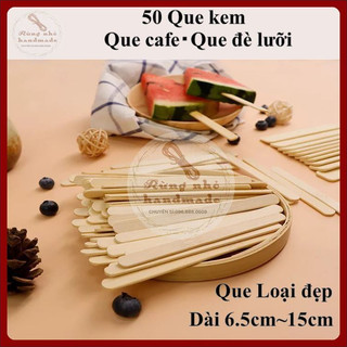 50 Que kem, que kem gỗ, que kem gỗ làm mô hình, handmade, khuấy cafe, que đè lưỡi