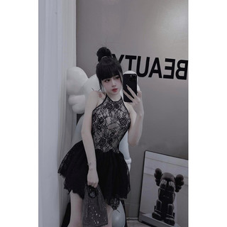 váy ren cổ yếm 2 màu hàng loại 1
