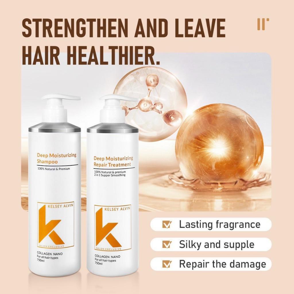 (voucher gảm 20% khi mua qua video)Dầu Gội xả hương nước hoa Kelsey Alvin Collagen Nano 750ml chính 