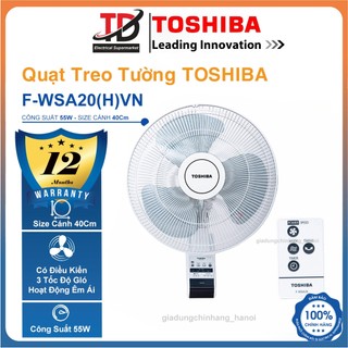  Quạt Treo Tường Toshiba F-WSA20 H VN - Có Điều Khiển - Động Cơ Bạc Thau Êm ÁI Hàng Chính Hãng 