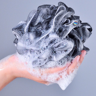 Bông tắm than tre mềm mại tiện dụng tạo bọt tẩy tế bào da chết