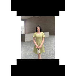 Váy Nữ Thiết Kế Cổ Vuông Chất Liệu Mềm Mại Phong Cách Dễ Thương Cho Nữ MEEYCLOTHING
