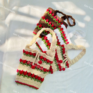 Túi đựng ly giữ nhiệt highland bằng len handmade Genxyz