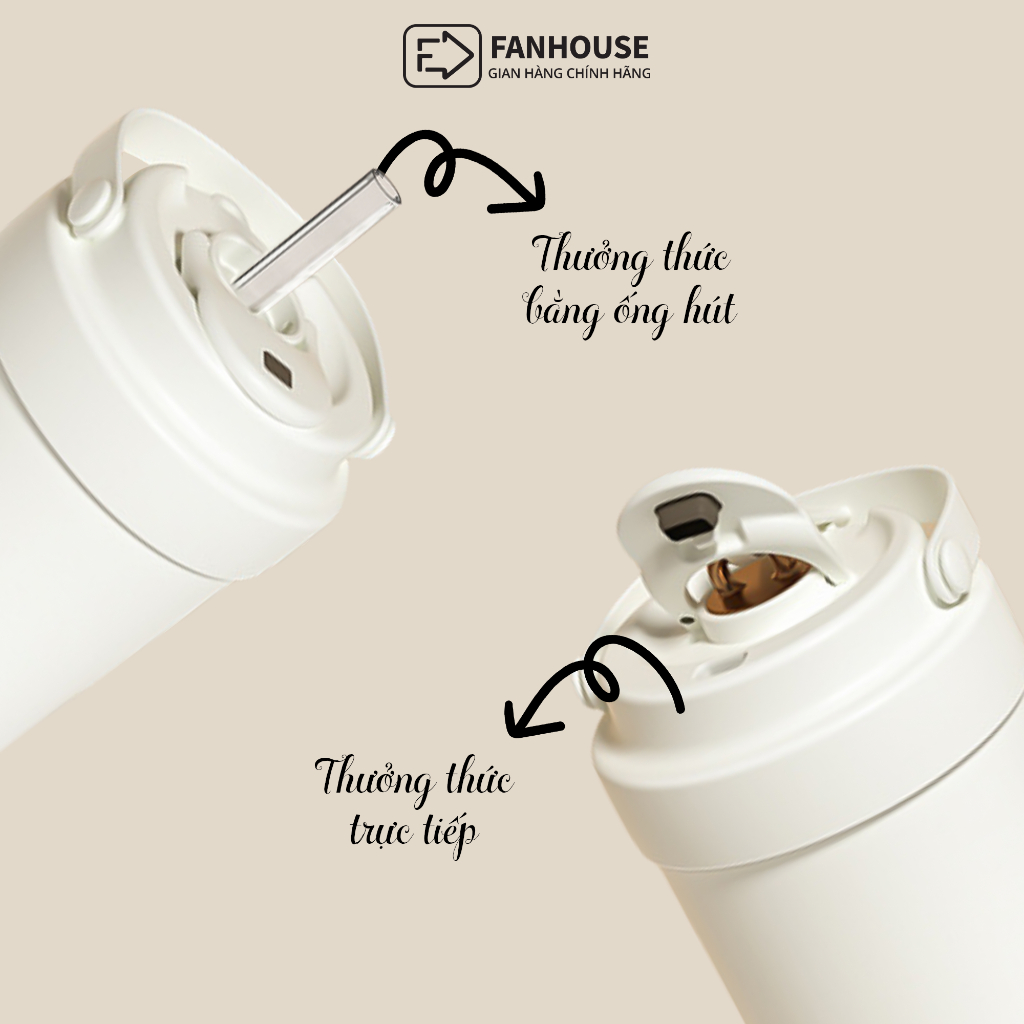 Ly giữ nhiệt Lily inox 316 lõi tráng Sứ, cốc giữ nhiệt 500ml Fan House khắc tên theo yêu cầu | BigBuy360 - bigbuy360.vn