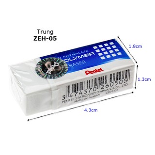 [MUA SỈ GIẢM 10%] Gôm bút chì Pentel ZEH05 (trung), (2 x 4.5 x 1.5)cm (1 cục)