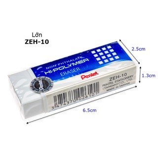 [MUA SỈ GIẢM 10%] Gôm bút chì Pentel ZEH10 (lớn), (2.5 x 6.5 x 1)cm (1 cục)