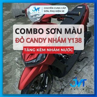 Combo đỏ Candy nhám mờ Samurai Y138 Gồm Lót UCH210 - Nền bạc 124 - Màu đỏ Y138 - Bóng 128A