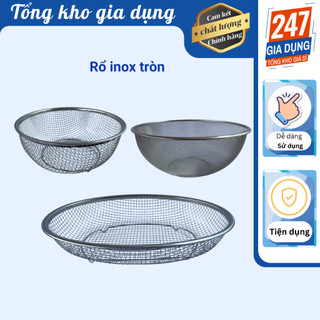 Rổ inox tròn inox không gỉ, rổ inox nhiều loại