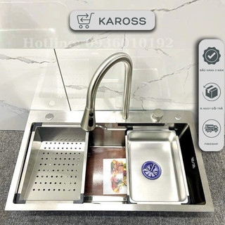 Chậu rửa bát 1 hố inox 304 kích thước 75x46cm
