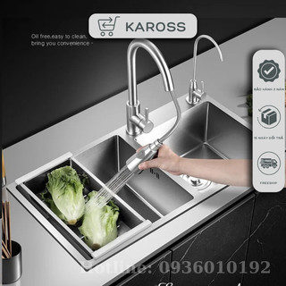 Chậu rửa bát 2 hố inox sus304 82x45cm giá rẻ