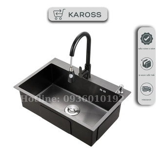 Chậu rửa bát nano 1 hố inox 304, chậu rửa chén đúc đơn hàng đẹp