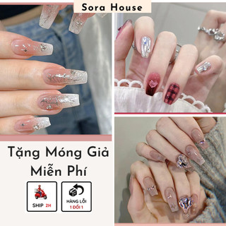 Bộ 24 Nail Box Móng Giả - Móng Tay Giả Đính Hạt Kháng Nước Kèm Keo Dán Móng | Z551 - Z850