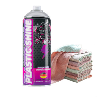   Tặng Khăn Chai Xịt Phục hồi nhựa nhám bạc màu Sprayking Plastic Shine 400ml - phục hồi nhựa nhám dàn áo phai màu 