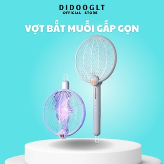 Vợt Muỗi Thông Minh Gấp Gọn - Đèn Bắt Muỗi Ban Đêm Tự Động 2 Trong 1 Có 2 Lớp Lưới Bảo Vệ An Toàn - Chính Hãng