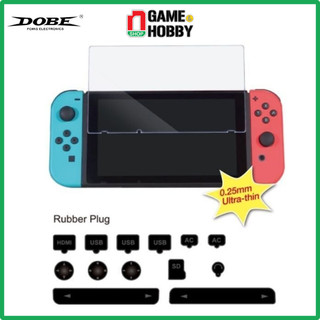Set nút cao su bịt chống bụi kèm miếng dán màn hình dobe cho nintendo switch - tns-862