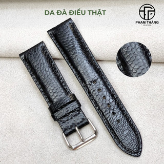 Dây đồng hồ nam nữ da đà điểu vân nhỏ, dây đồng hồ da thật size 18/19/20/21/22 Lắp được cho nhiều loại đồng hồ