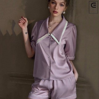 Bộ đồ ngủ lụa, bộ đồ pyjama lụa ngoc trai tiểu thư (BN04) ⚡️FREESHIP⚡️