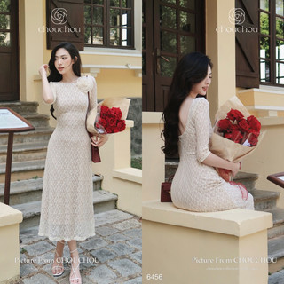 Đầm ren vai hoa chouchou