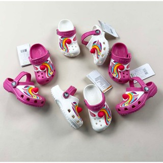 Giày sục cross trẻ em , cross cho bé gái màu trắng hồng ngựa pony ( Windy baby )