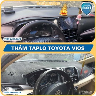 [Toyota Vios đời 2014 đến 2023] Thảm taplo ô tô da cacbon,da vân gỗ,và tuyết nhung 3 lớp dày 1cm chống nắng cao cấp