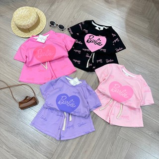 Bộ quần áo bé gái- Bộ đồ bé gái hình tim dễ thương cho bé mặc từ 1 tuổi đến 8 tuổi