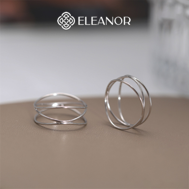 Nhẫn nữ titan Eleanor Accessories kiểu dáng đơn giản nhiều tầng nhẫn trơn phụ kiện trang sức 7434